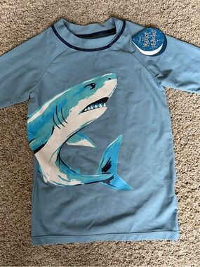 Hatley Kids Blue Shark Rash Guard Swim Shirt